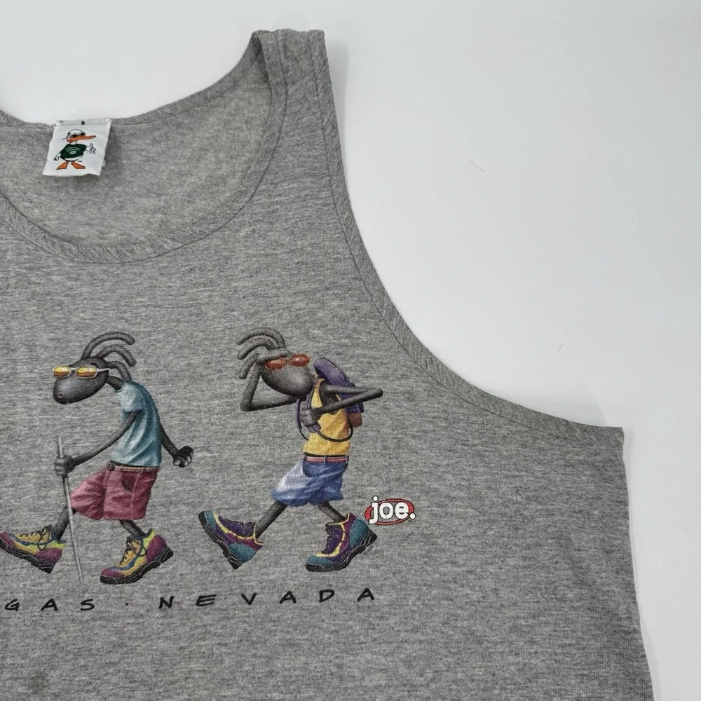 Duck Company Gray Las Vegas Nevada Joe Hiker‎ Characters Tank Top XL X-Large